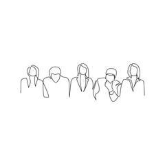 people drawn in line art style