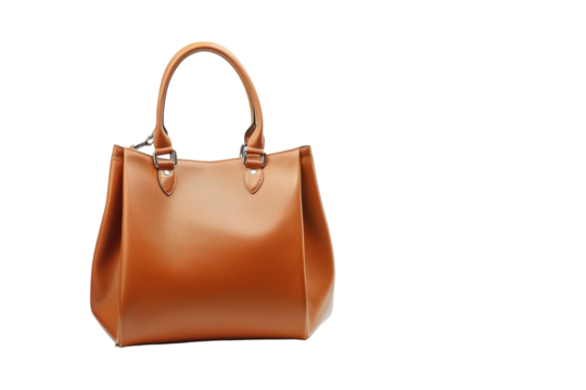 Classic Black Handbag Isolated on Transparent Background