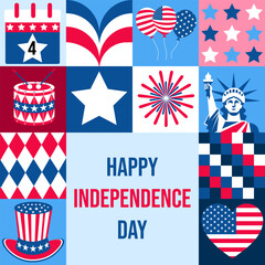 A collage of patriotic images with the words Happy Independence Day