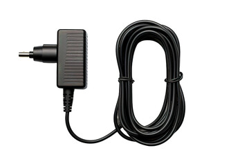 Fototapeta premium Black USB cable isolated on transparent background