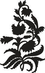 Flat flower silhouette vector white background