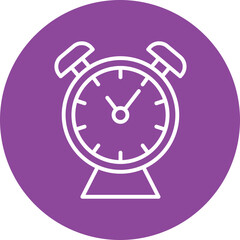 Alarm clock line circle icon