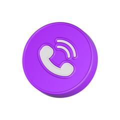 call phone icon symbol 3d blue color