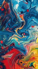 Obraz premium Close-up view of swirling paint