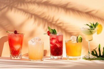 Popular cocktails mojito drink fruit.