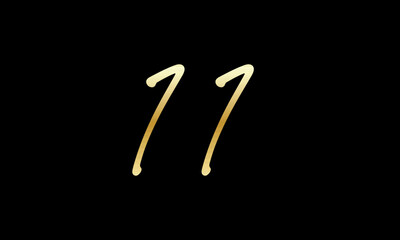  Number Gold Casual Modern Logo