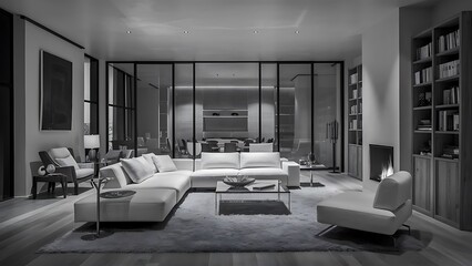Modern interior design of living room