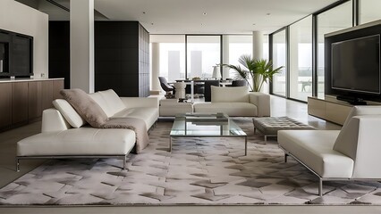 Fototapeta premium Modern interior design of living room