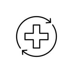 Health recovery outline icons, minimalist vector illustration ,simple transparent graphic element .Isolated on white background