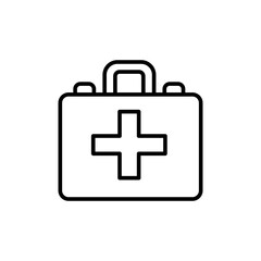 First aid kit outline icons, minimalist vector illustration ,simple transparent graphic element .Isolated on white background