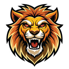 lion face aggressive mascot logo