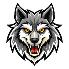 wolf face aggressive mascot logo
