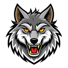 Obraz premium wolf face aggressive mascot logo