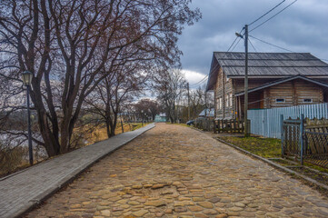 Paved street in Vologda, Russia