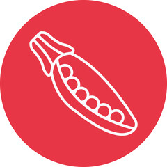 Green peas line circle icon