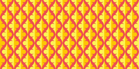 A pattern of yellow and red stripes with a yellow and red circle in the middle