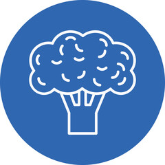 Broccoli line circle icon