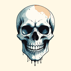 Watercolor Skull Vector Illustration