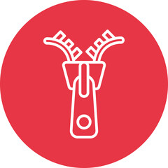 Zipper line circle icon