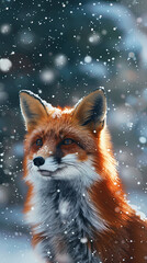 Fototapeta premium Fox in the snow
