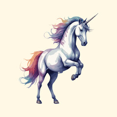 Fototapeta premium Vintage Watercolor Unicorn Illustration