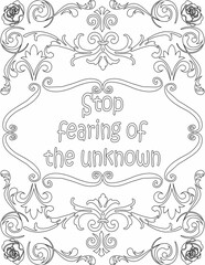 Printable floral coloring page for kids and adults with motivational quote for self love and self care. it helps to struggle against life to enjoy the tough journey
