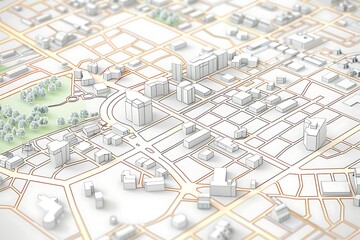 Cadastral map of an area with buildings and streets
