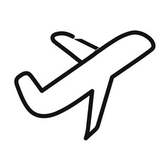 Airplane icon mark in filled style