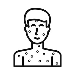 Boy chicken pox icon mark in filled style