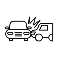 car side crash icon mark in filled style