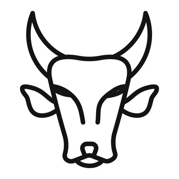 recommend clip art: Cow head icon mark in filled style