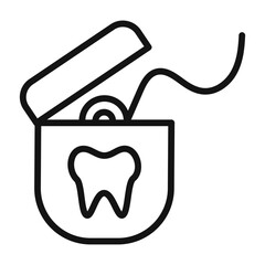 Dental floss icon mark in filled style