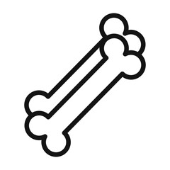 Dog bone icon mark in filled style