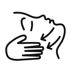 face massage icon mark in filled style