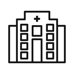 Hospital Building Icon mark in filled style