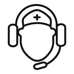 Hospital receptionist icon mark in filled style