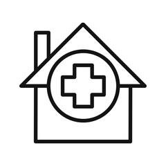 hospital icon mark in filled style