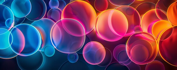 Repetitive patterns of neon circles