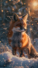 Fototapeta premium Fox in the snow