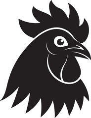 chicken head icon,silhouette black color 