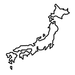 Japan map icon mark in filled style