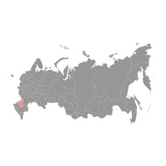 Rostov Oblast map, administrative division of Russia. Vector illustration.
