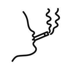 man smoking cigarette icon mark in filled style