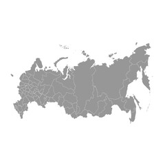 Russia map administrative divisions. Vector illustration.
