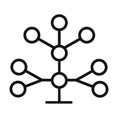 Phylogenetic tree icon mark in filled style
