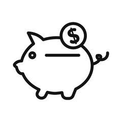 Fototapeta premium piggy bank icon mark in filled style