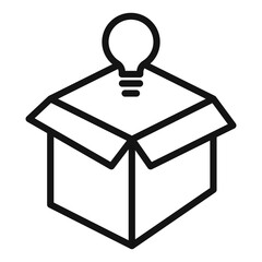 Think out of box idea icon mark in filled style