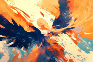 Abstract Colorful Geometric Oil Painting