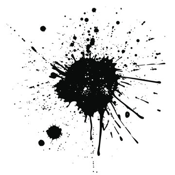 recommend clip art: Grunge black ink paint splash illustration vector design