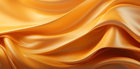 Fototapeta premium Abstract background with golden satin fabric waves. Background for presentation design and packaging products. 